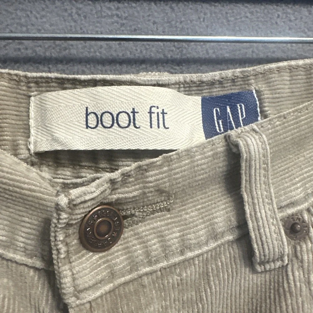 VTG Y2K Gap Boot Fit Corduroy Pants Mens 34x30 Beige Baggy Hipster Grunge Casual - Picture 4 of 9